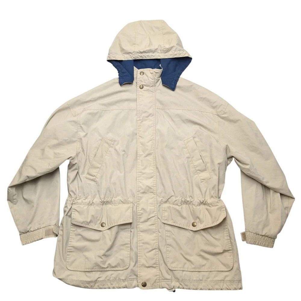 Vintage Pacific Trail Parka Jacket Mens XL Tan Flannel Lined Hooded Coat